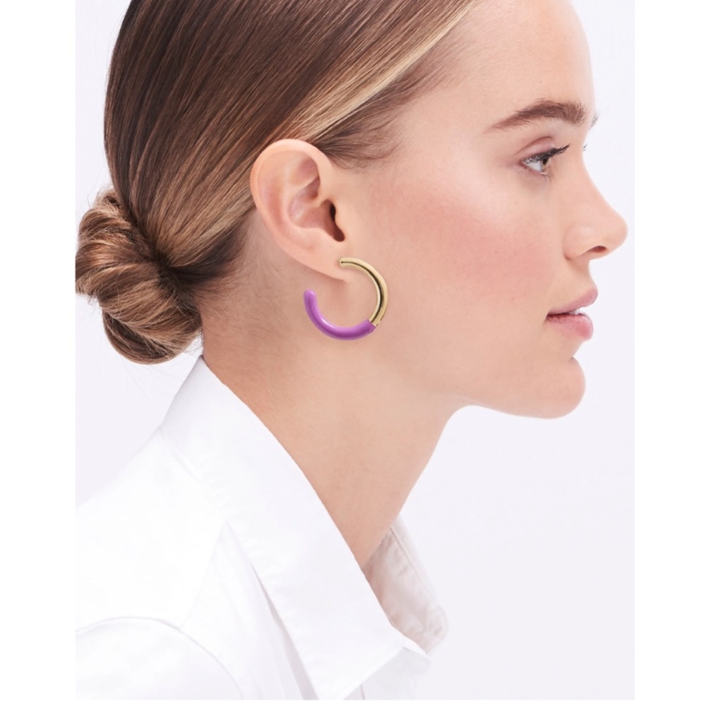 NWT J.Crew Enamel Hoop Earrings
